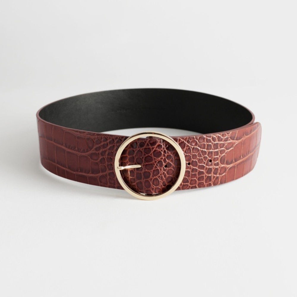 & Other Stories Circle Buckle Leather Belt